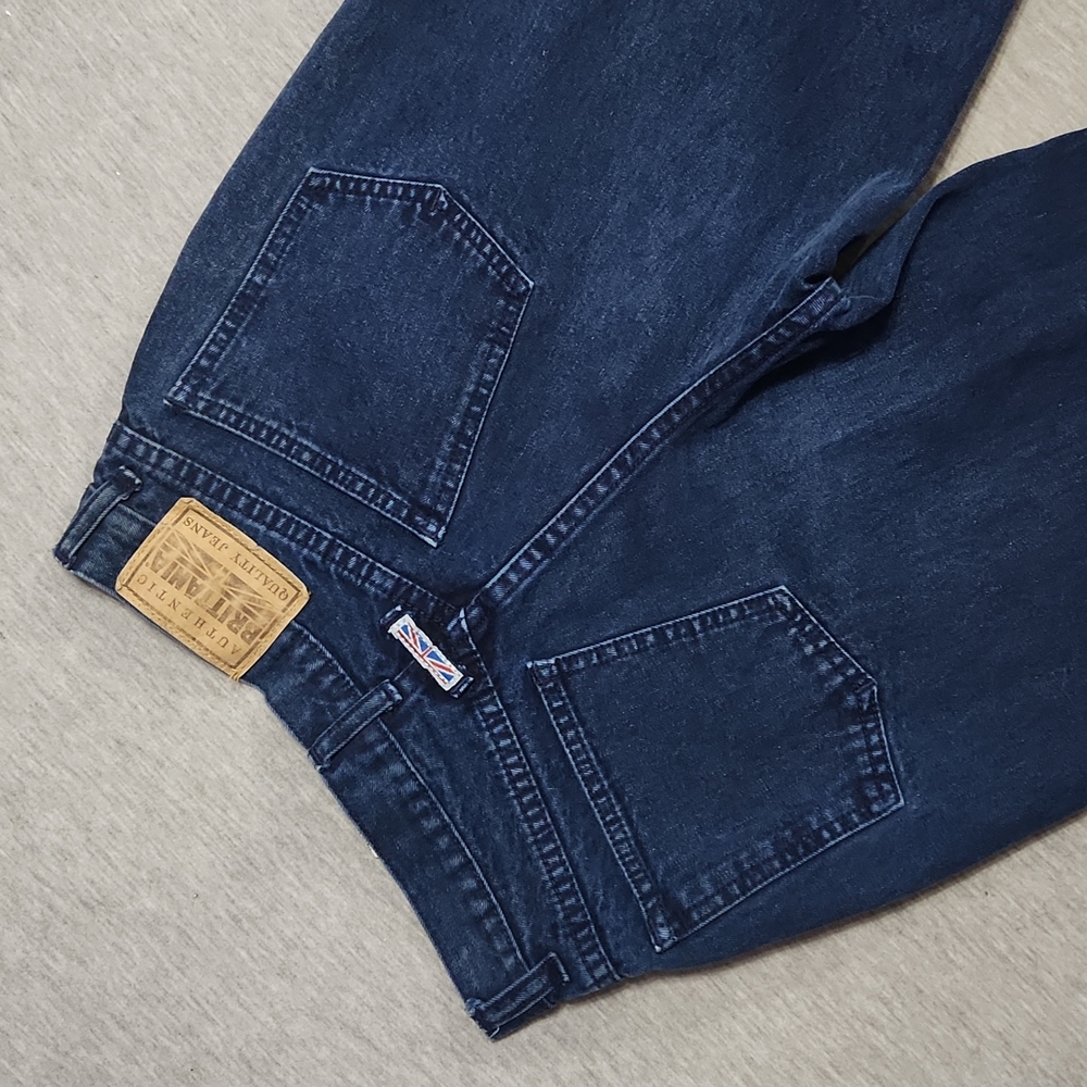 Vintage Brittania High Rise Tapered Leg Dark Blue Wash "Mom" Jeans - Picture 8 of 16